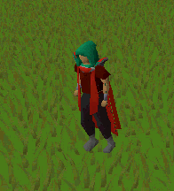 A player performing the Strength cape emote.