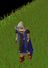A player performing the Magic cape emote.